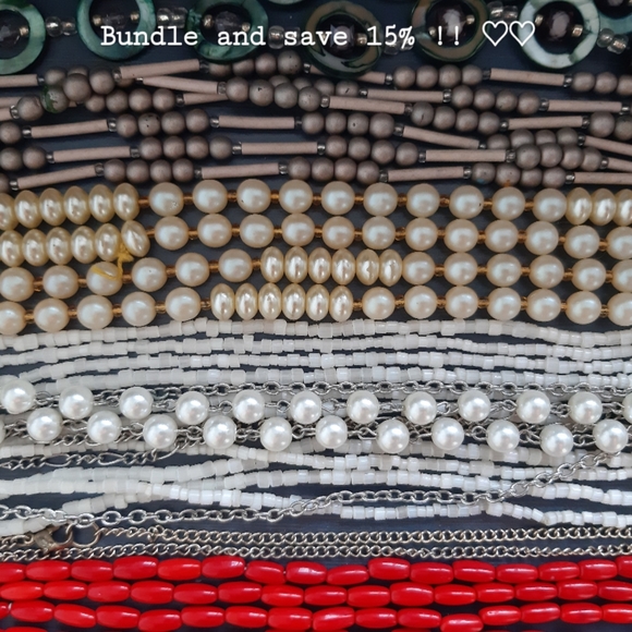 Pearl and silver chain necklace - Picture 6 of 6